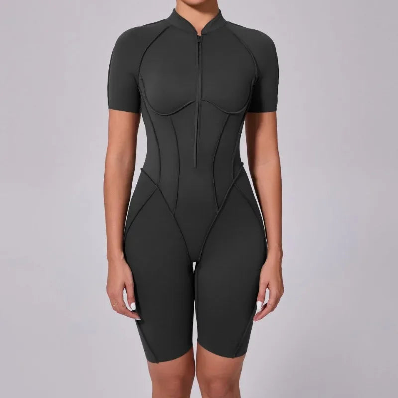 Women‘s Sports Jumpsuits Sets Fitness Combination impact bodysuit Shorts Outdoors Gym Workout Sexy Sports Jumpsuit kit Clothes