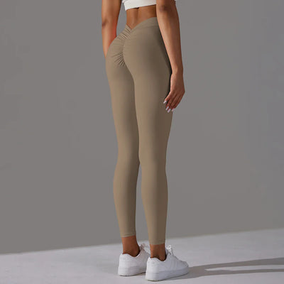 Women Fitness Leggings Workout Gym Running Scrunch Leggings Sexy Back V High Waist Trousers Jogging Active Wear Tight Pants