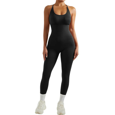 Jumpsuit Women One-piece Outfit  Sleeveless Square Neck  Bodysuit  Casual Streetwear Playsuits Sport Fitness Jumpsuit Women