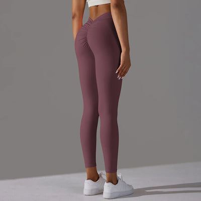 Women Fitness Leggings Workout Gym Running Scrunch Leggings Sexy Back V High Waist Trousers Jogging Active Wear Tight Pants