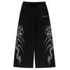 Unisex Streetwear Gym Pants Men Women Casual Drawstring Loose Fit Workout Wide Leg Trousers Jogger Alternative Fitness Fashion