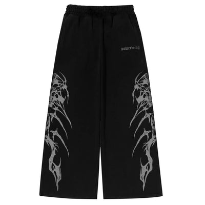 Unisex Streetwear Gym Pants Men Women Casual Drawstring Loose Fit Workout Wide Leg Trousers Jogger Alternative Fitness Fashion