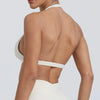 Sexy Sports Bra Women Seamless Halter Neck Strap Bra Open Back Yoga Top Bra Medium Support Gym Crop Top Mujer Underwear Girl