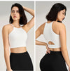 Women's sexy halter top gym high intensity workout yoga clothing gathered shockproof sports underwear yoga undershirt
