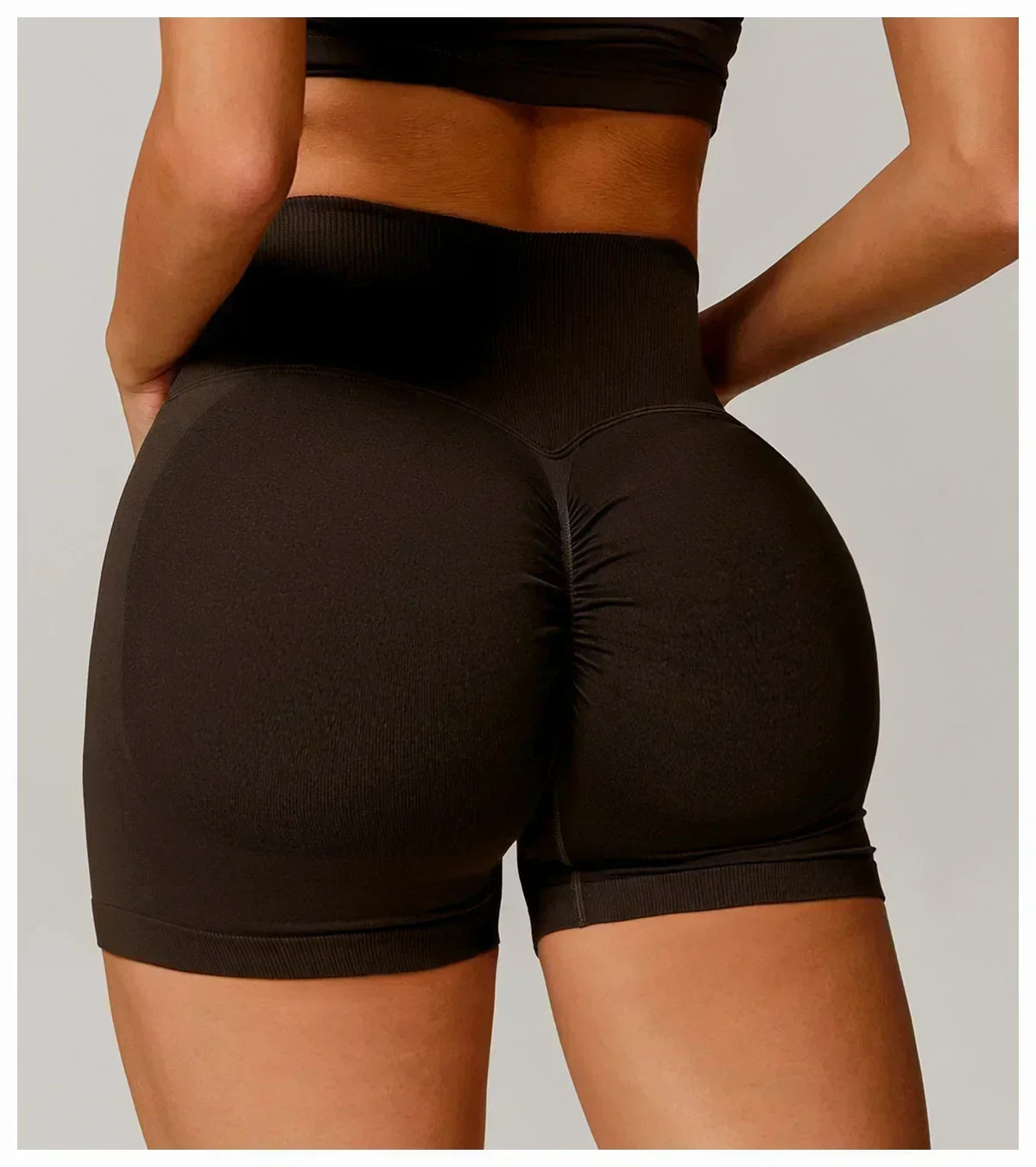 Women's fitness shorts  high-waisted buttock-lifting  tight  quick-drying  sporty yoga three-quarter shorts