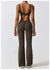 Women Gym Set Training Yoga Suit Sportswear Sports Jumpsuit Fitness Rompers Stretch Female High Waist  Seamless Flare Pants