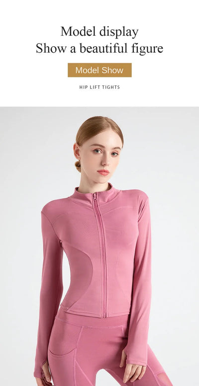 Jackets for Women Fit Coat Women Women Jacket Zippers Casual Wear Long Sleeve Tight Yoga Clothing Slimming Yoga Sports Jacket